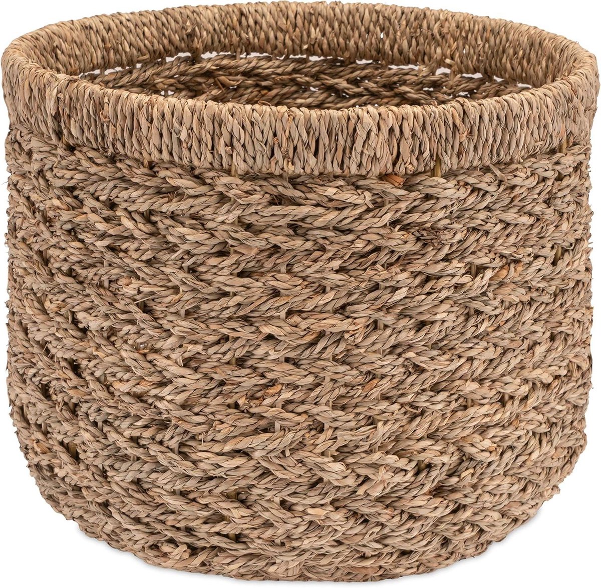 Opbergmand Rond - Gevlochten Mand - Huishouden Ordenen - Duurzaam Zeegras - 35 cm - Naturel