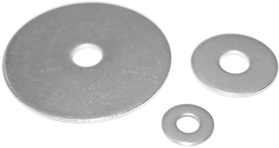 M8 roestvrij staal V2A 6 stuks onderlegringen 8,4 x 55 x 1,5 mm van roestvrij staal A2 VA, spatbordschijven, carrosserieschijven — afbeelding 3