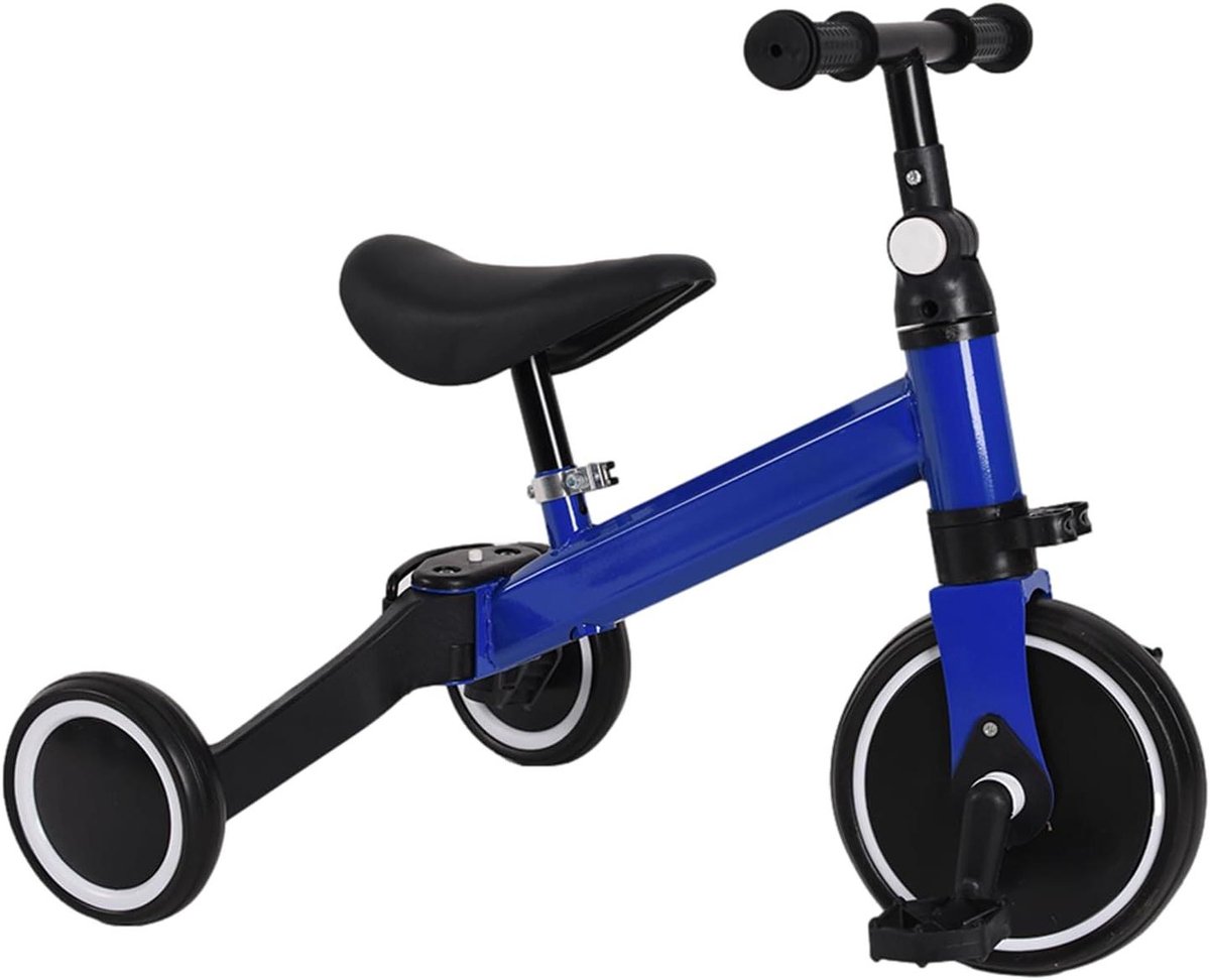 Kinderdriewieler Loopfiets Actief Spelen Multifunctioneel Meegroeien 60 x 49 cm Blauw