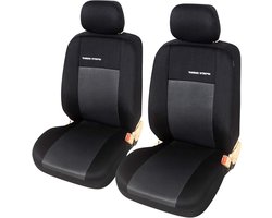 Stoelhoezen Auto - Voorstoel Beschermers - Interieur Opfrissen - Universele Pasvorm Airbag - Set van 2 - Grijs