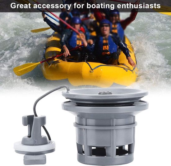 Rubberbootventiel - Vlotventiel Luchtventiel - Boot Watersport - Dubbel Slot - 6.5 cm - Grijs — afbeelding 2