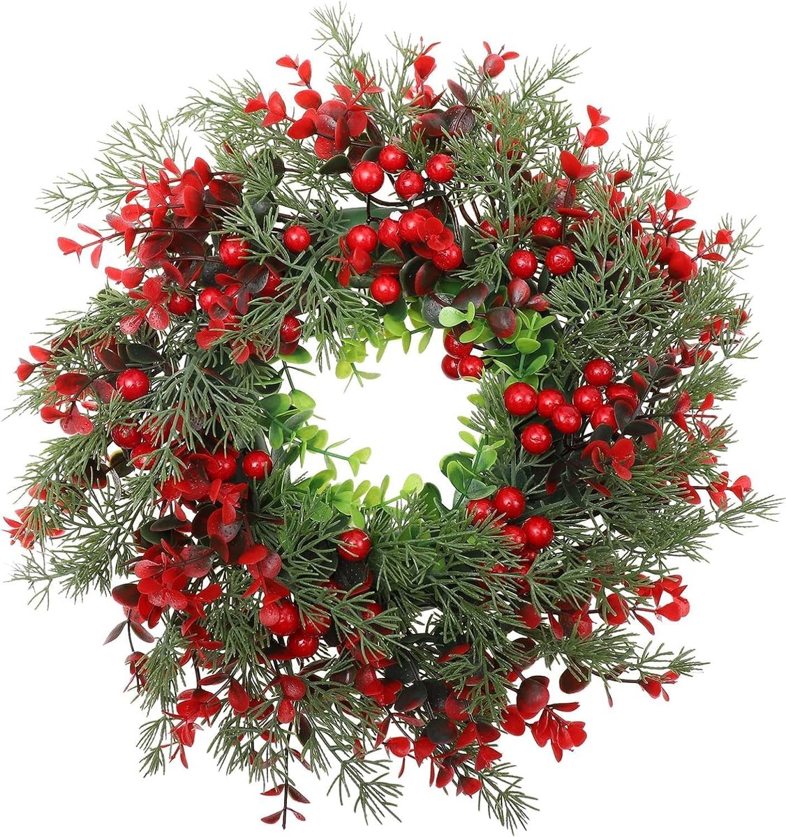 Kerstkrans, YouXiaor Kerstkrans voor deuren, decoratieve dennenkrans Kunstmatige slinger Bessen Kerstslinger Krans Advent slinger voor deur Kerstdecoratie