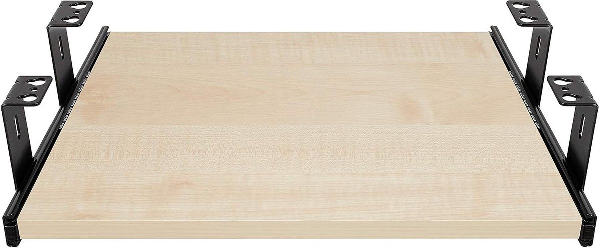 Keyboard Tray with Shelf - Onderbouw Lade - Bureau Organisatie - Kogelgelagerde Ladegeleiders - 400x390mm - Maple Decor Zwart