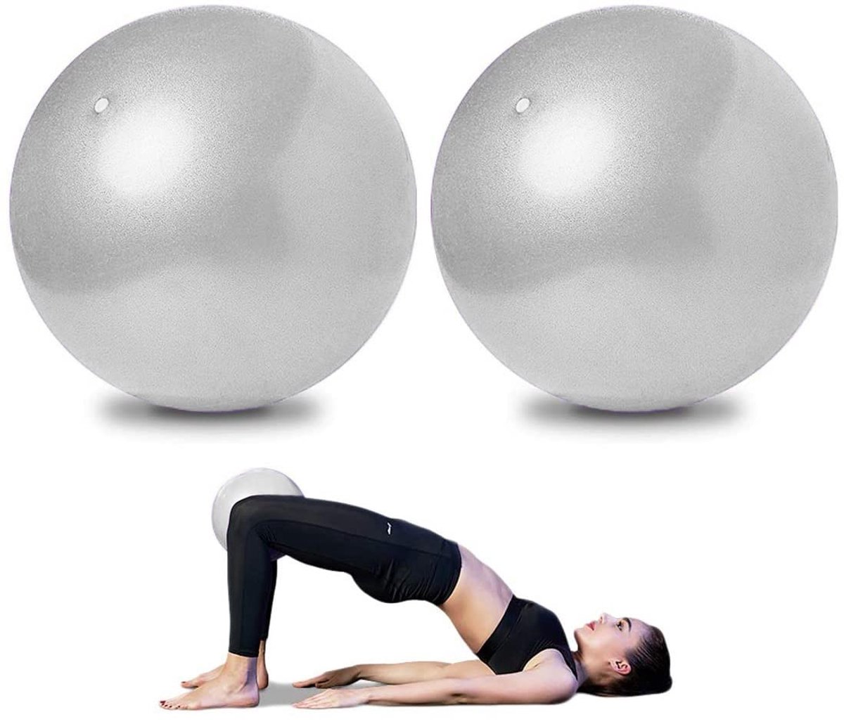 Pilatesballen, yoga-ballen, barreballen, mini-oefenballen, 22,5 cm kleine buigballen voor pilates, yoga, kerntraining en fysiotherapie, verbetert de balans (grijs)
