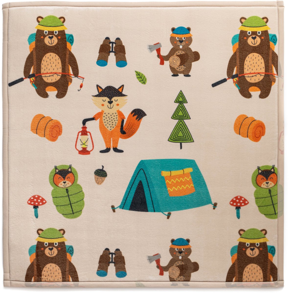 Speelkleed vierkant - Pluffy Forest animals multi 240x240 cm