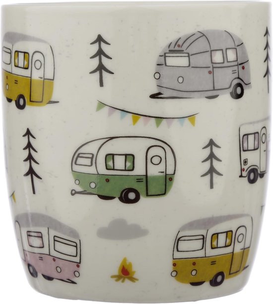 Porseleinen Mok Caravan - Thee Mok Koffiemok - Dranken Serveren - Caravan Thema Ontwerp - 300ml - Wit — afbeelding 5