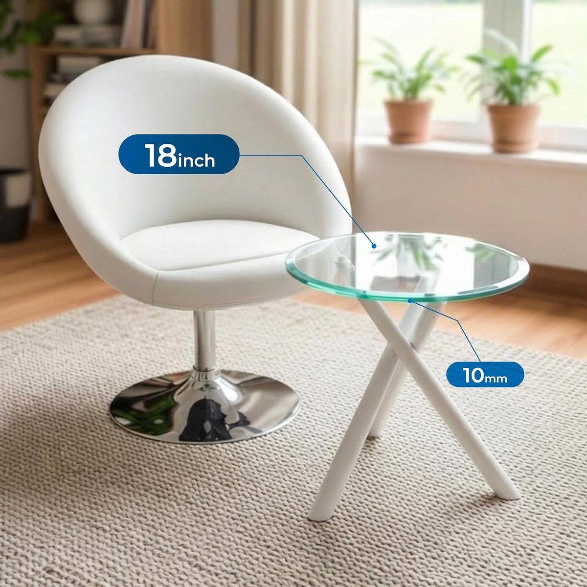 Glazen Tafelblad Rond - Tafelblad Glas - Eettafel Gebruik - Gepolijste Randen - 4572 cm - Transparant