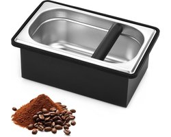 Koffiedikcontainer – Grote Capaciteit RVS Koffiedikbak – Professionele Knock Box voor Koffiezaken en Theebars – 1 Stuk