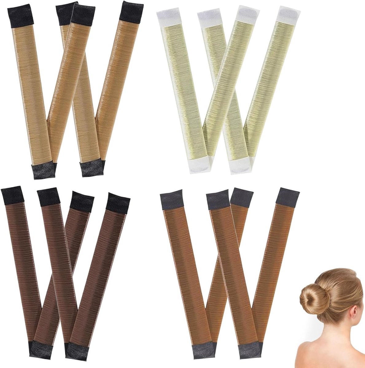 8 stuks knotmakers, Hair Bun Maker haarknotmaker magische knotvormer vlechthulp haar meisjes en dames donut-haarstyling voor kinderen French Twist haarbroodjes styling originele knotmaker hulp