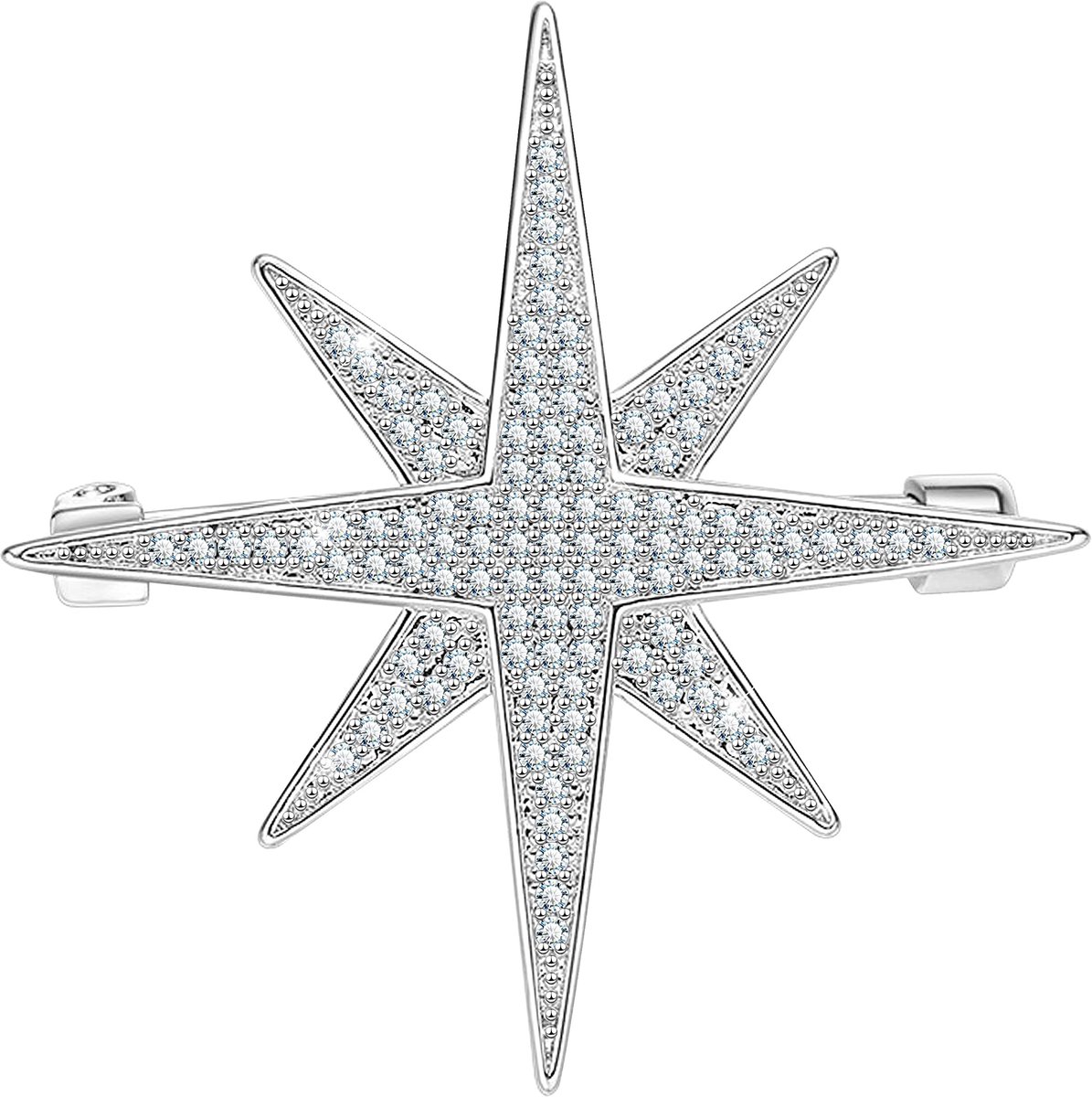 Broche met stervormige fonkelende kristallen broche, vintage, bruidscorsage, art decoband, barok, broche, bruid, bruiloft, feest, verjaardag, cadeau voor vrouwen en dames