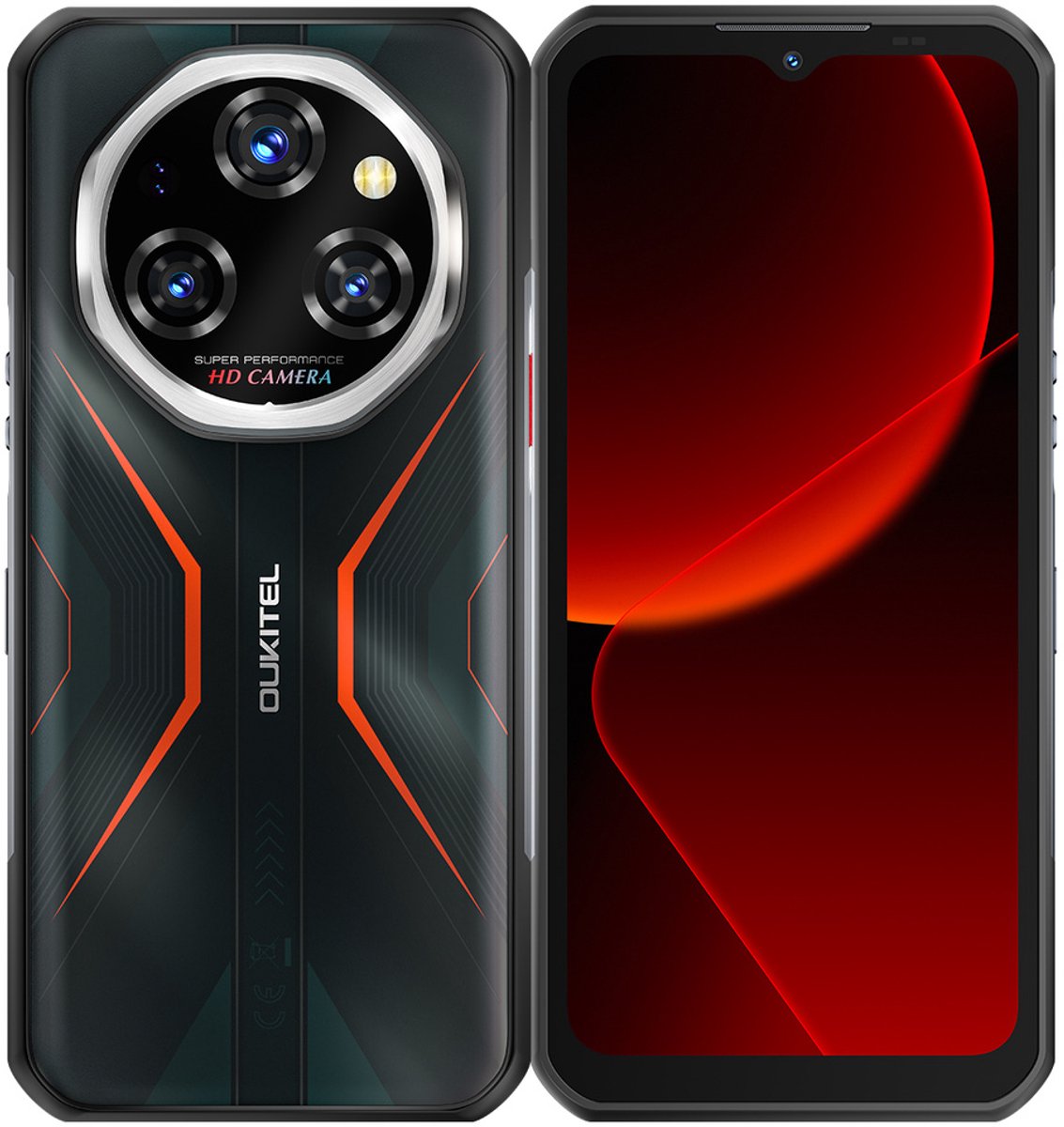 Oukitel Rugged Smartphone WP55 Pro 5G D-7025 16GB 512GB 11000mAh A15 Black w Orange