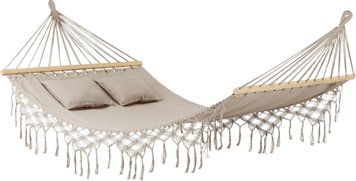 Hangmat - 200x150 cm, tot 220 kg - Boho-hangmat voor buiten, tuin en balkon