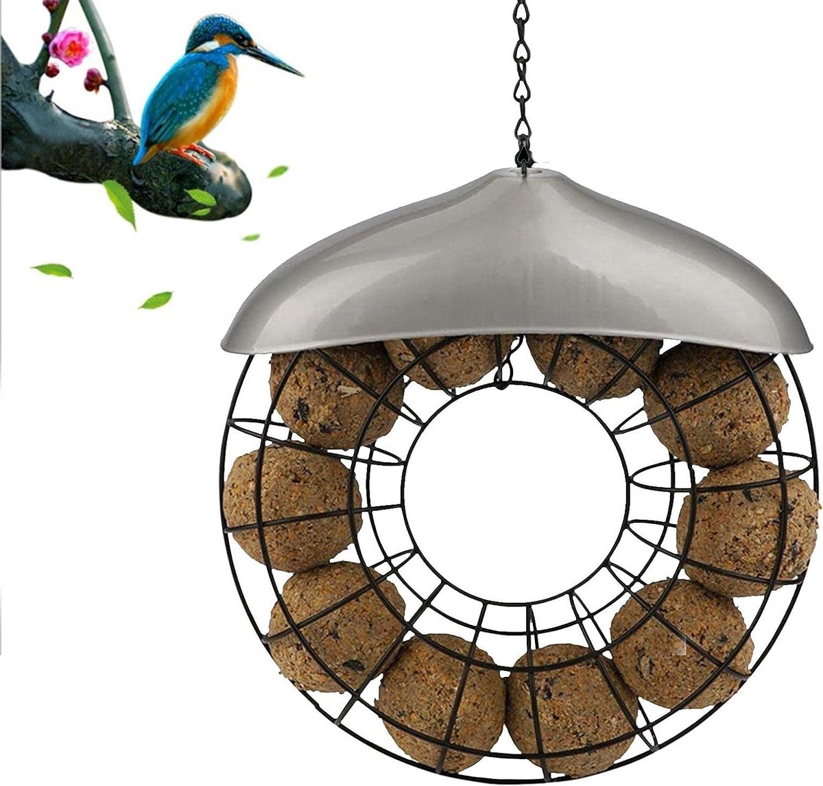 Vogelvoederstation - Voedersilo Buiten - Vogels Voeren - Eekhoornbestendig Ontwerp - 40 x 25 cm - Metaal