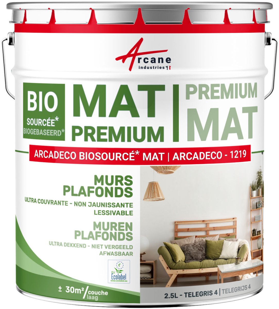 Matte muur- en plafondverf: ARCADECO - 1219