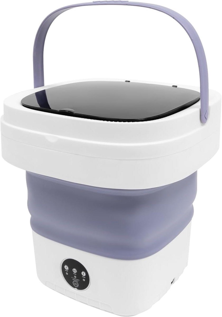 Opvouwbare wasmachine Mini wasapparaat Kleine was Grote capaciteit 12 liter Paars