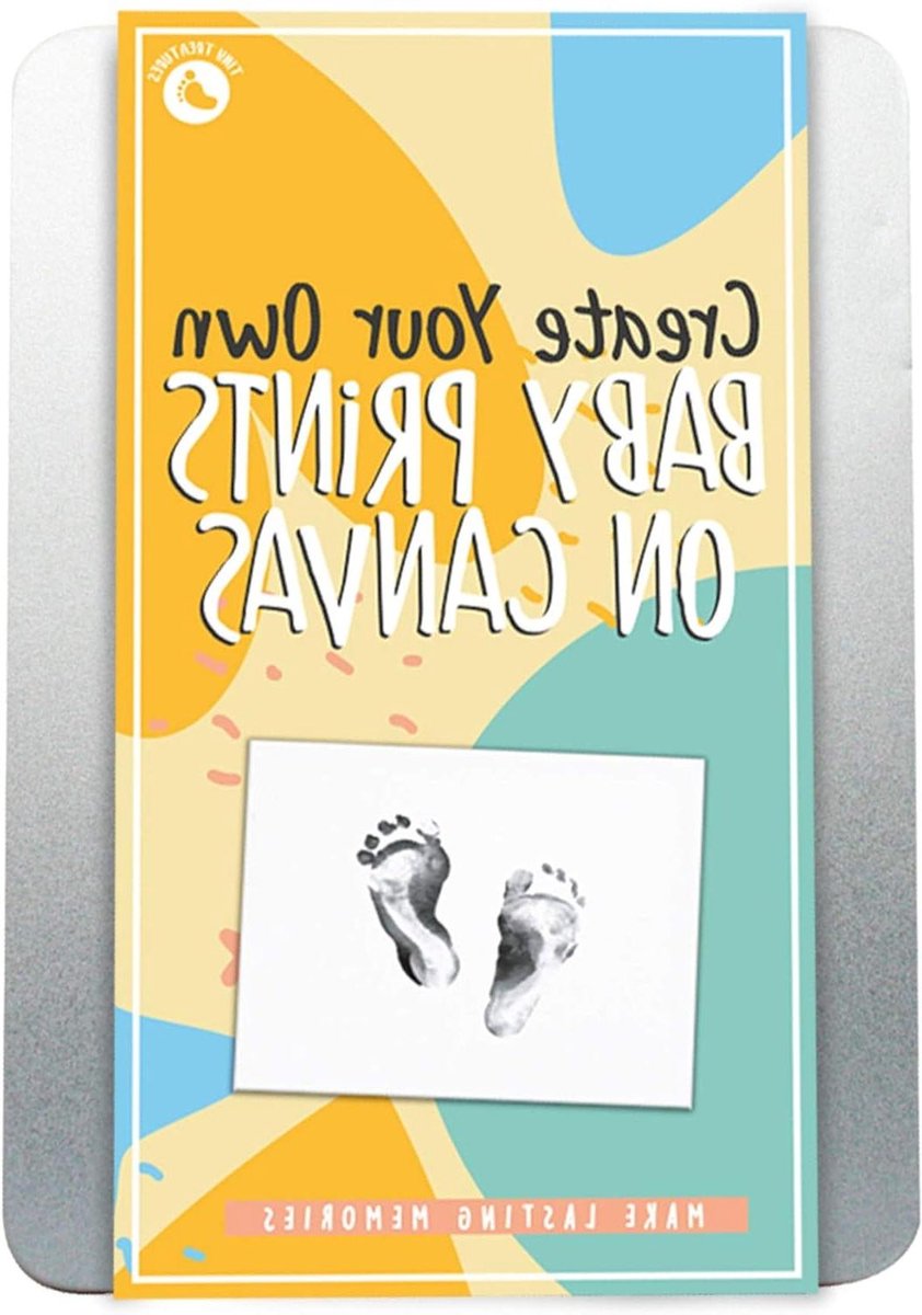 Baby Handafdruk Set - Herinnering Canvas - Persoonlijk Cadeau - Veilige Inkt - 22.6 cm - Meerdere Kleuren