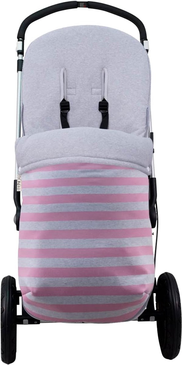 Kinderwagen Voetenzak - Baby Slaapzak - Warm Buiten Zitten - Oeko-Tex Katoen - 42 x 100 cm - Roze — afbeelding 2