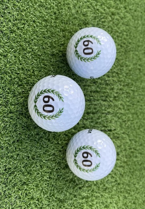 Set van 3 Golfballen 60e Verjaardag met 'Happy Birthday' Cadeauverpakking van Merkloos — afbeelding 5