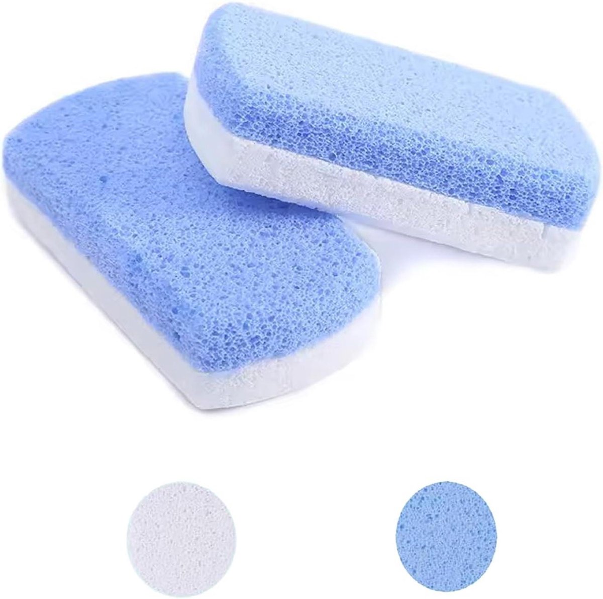 Puimsteen Voeten - Voetsteen Eeltverwijderaar - Verwijderen Dode Huid - Natuurlijke Vulkaansteen - 10 cm x 5 cm - Wit Blauw