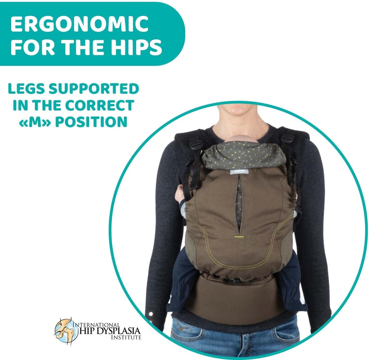 Ergonomische Baby Draagzak - Draagdoek Verstelbaar - Baby Comfortabel Dragen - M-Positie Beentjes - Tot 15 kg - Bladgroen – foto 6