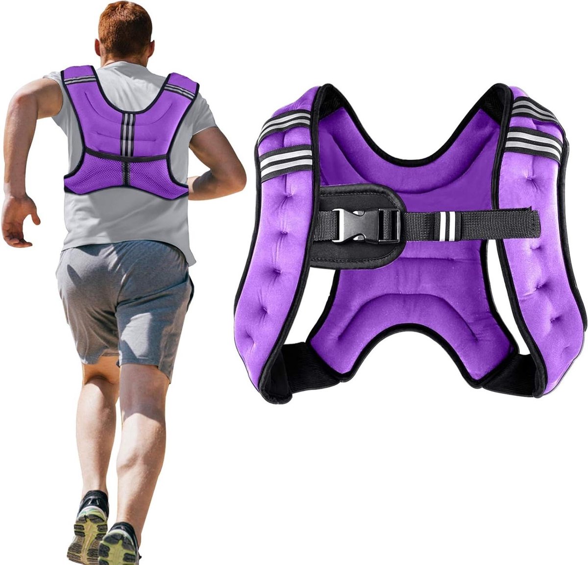 Verzwaarde Vest - Trainingsvest Gewicht - Intensieve Training - Gelijkmatige Gewichtsditributie - 54 kg - Paars