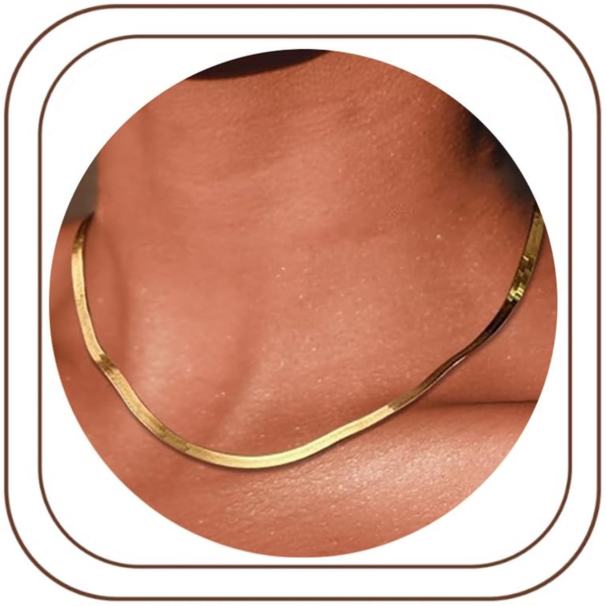 Slangenketting dames halsketting visgraat halsketting choker halsband halsketting voor vrouwen
