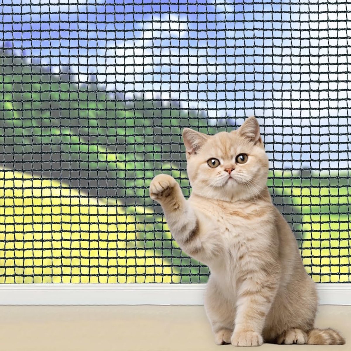 kattengaas - Balkonnet voor Huisdieren - UV-bestendig HDPE - Valbescherming voor Katten en
