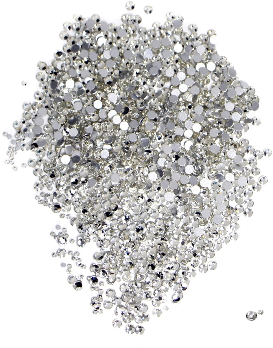 2880 Stuks Non-Stick Resin Steentjes Bling Crystal Diamantes, SS16/SS6 Flat Back Crystal Strass Glitter Steen, Ronde Kristallen Edelstenen voor Nail Art & Scrapbooking-Accessoires