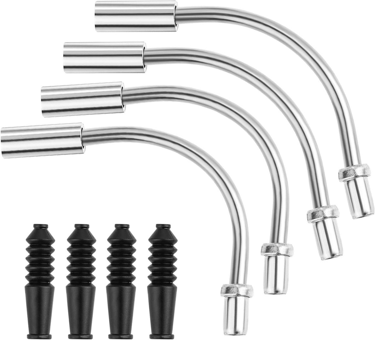 Fiets Kabelgeleider - Remonderdelen Set - Fiets Onderhoud - Roestvrij Staal - 8 Stuks - Zwart Zilver