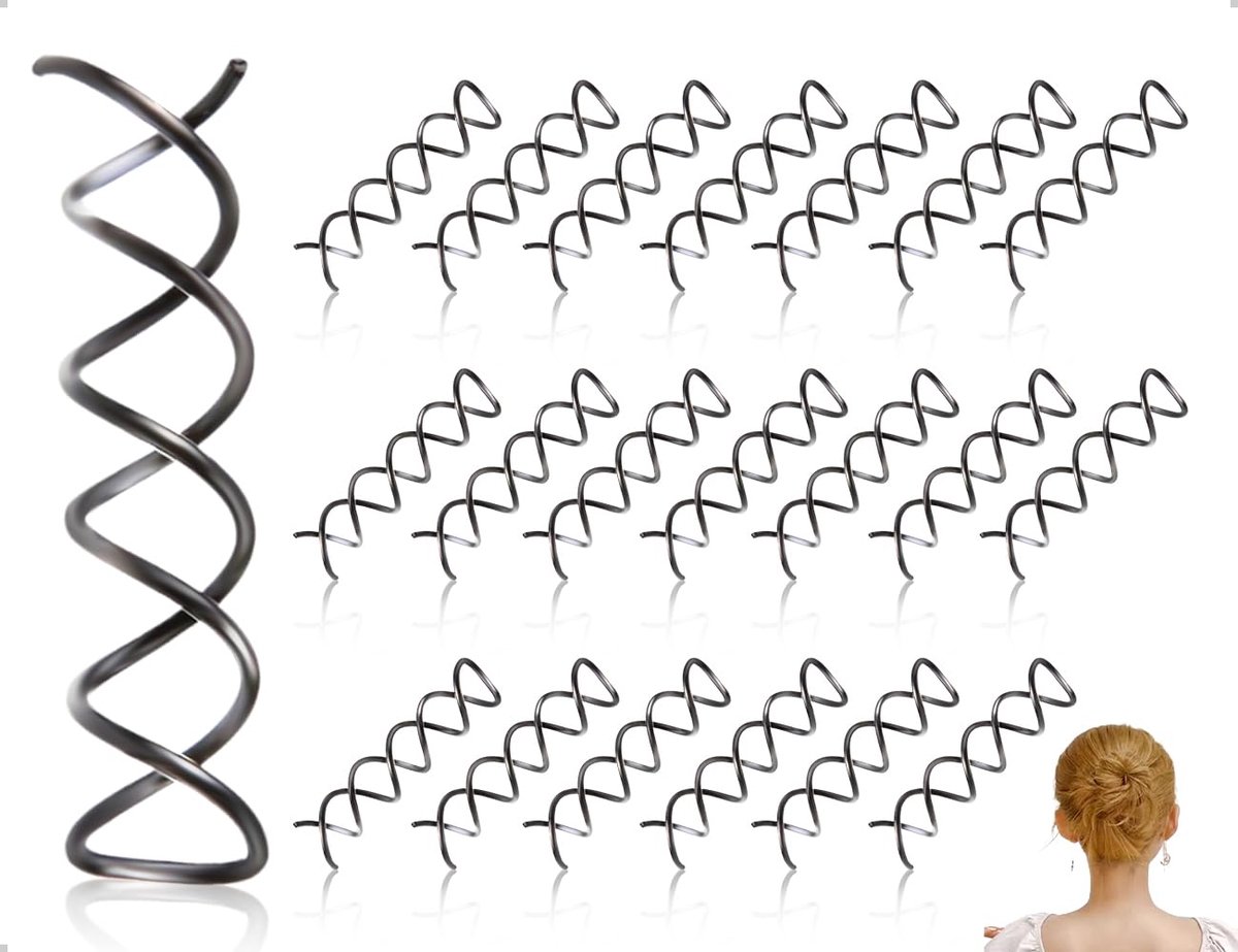 20 stuks spiraalvormige haarklemmen, metalen haarspelden voor doe-het-zelf haarstyling, multifunctionele haarklemmen met vervormingseffect voor kinderen, vrouwen, thuis, kantoor en uitstapjes