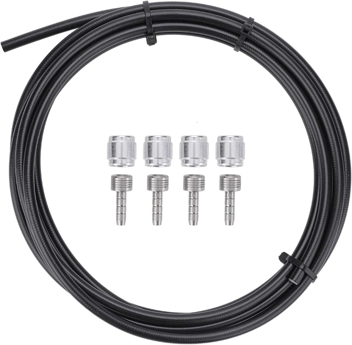 Fiets Kabel Set - Rem en Versnelling - Onderhoud Fiets - Nylon Coating - 3 Meter Lengte - Zwart