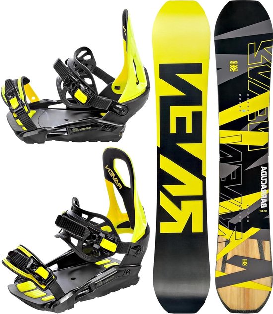 Snowboard Set - Freestyle Board - Allmountain Snowboarding - Carbon Lime Barracuda - 155cm - Lime