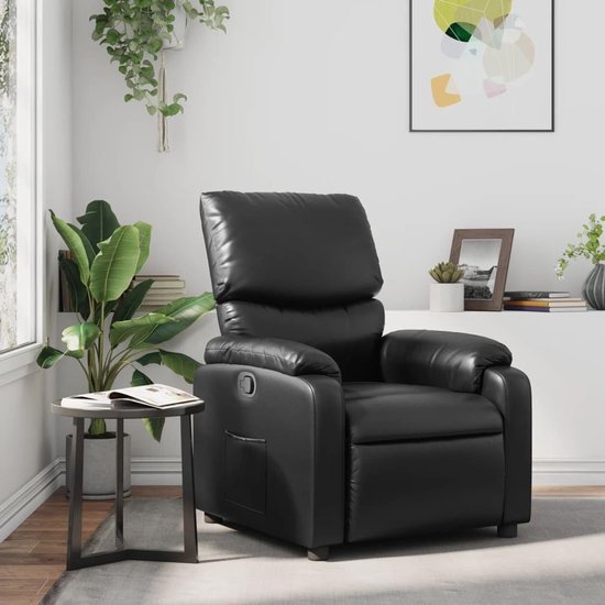 Fauteuil Verstelbaar - Relaxfauteuil Stoel - Ontspannen Zitten - Handmatige Verstelling - Max 110 kg - Zwart — afbeelding 3