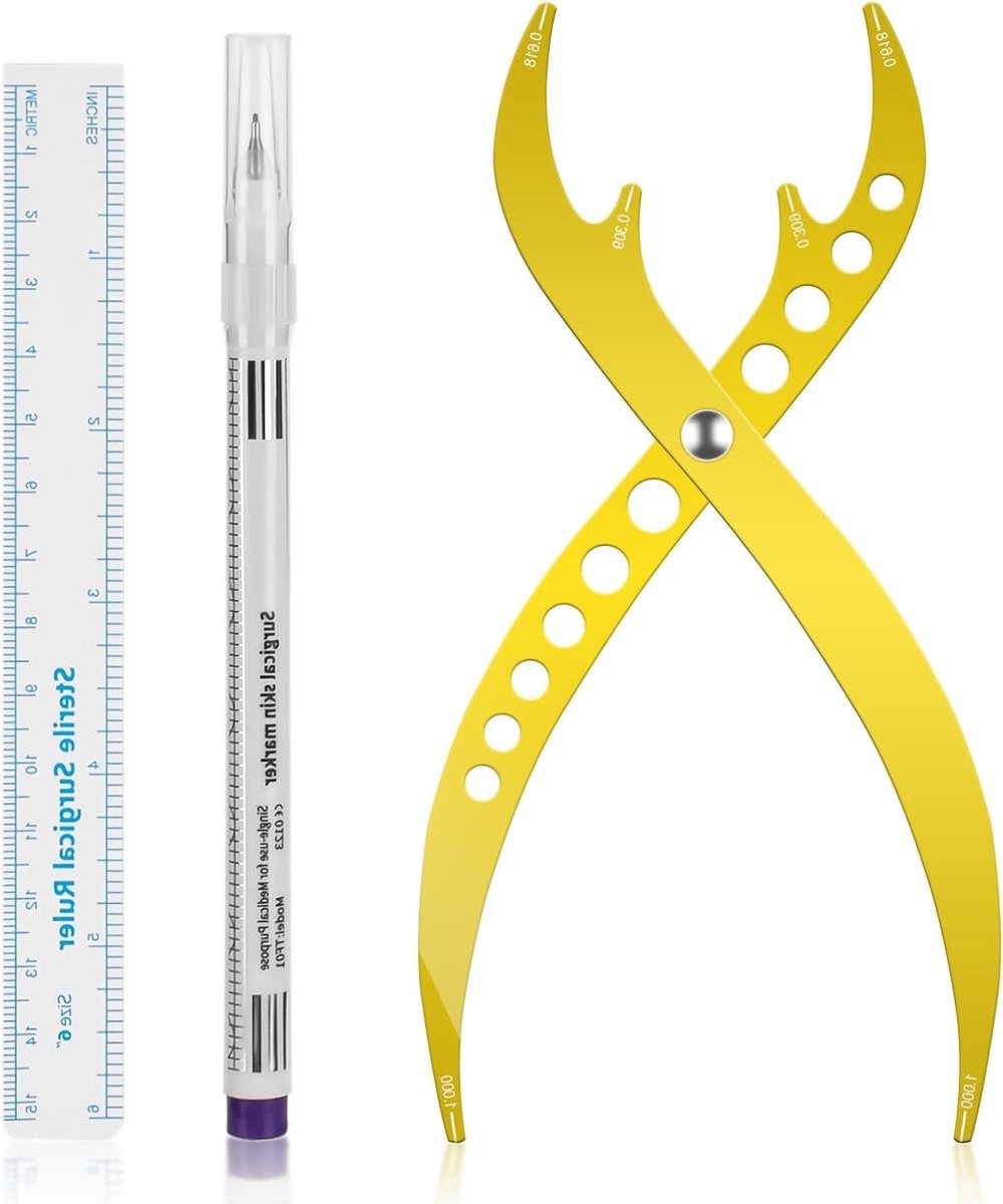 Wenkbrauw Liniaal - Gouden Verhouding Tool - Wenkbrauwen Vormgeven - Roestvrij Staal - 6 cm - Zilver