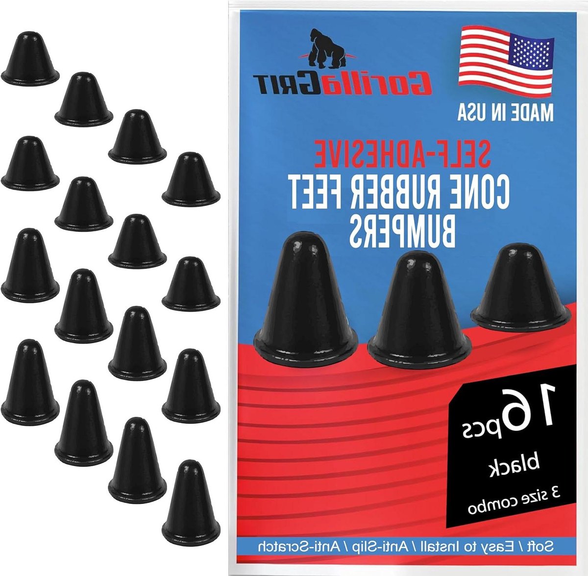 Bumpers - Rubberen Voetjes - Bescherming Meubels - Zelfklevend - 16 Stuks - Zwart