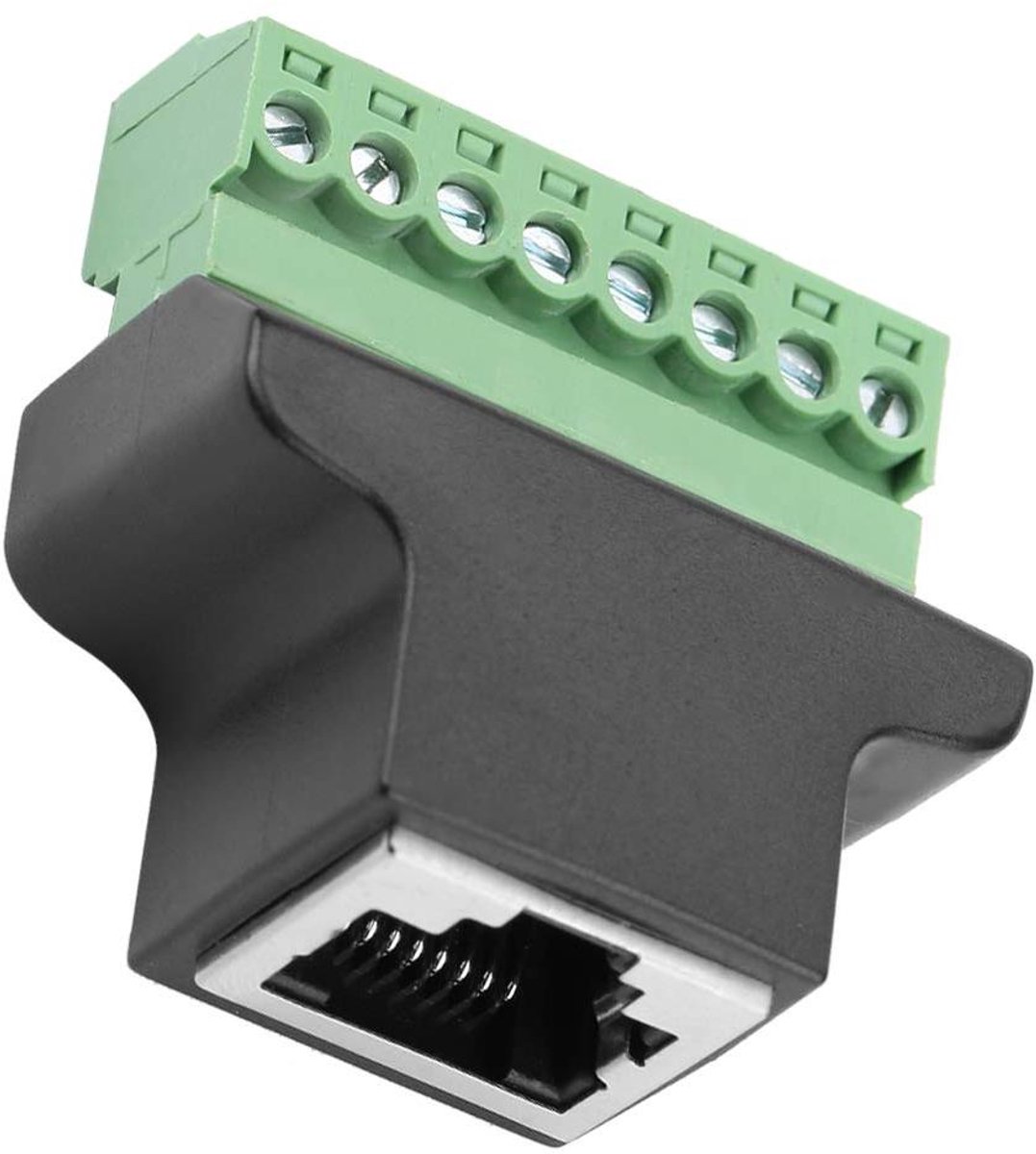 RJ45 Adapter - Netwerk Plug Kabel Extender - Netwerk Verbindingen - Schroefklem Terminal - 3.7 x 3.5 x 1.8 cm