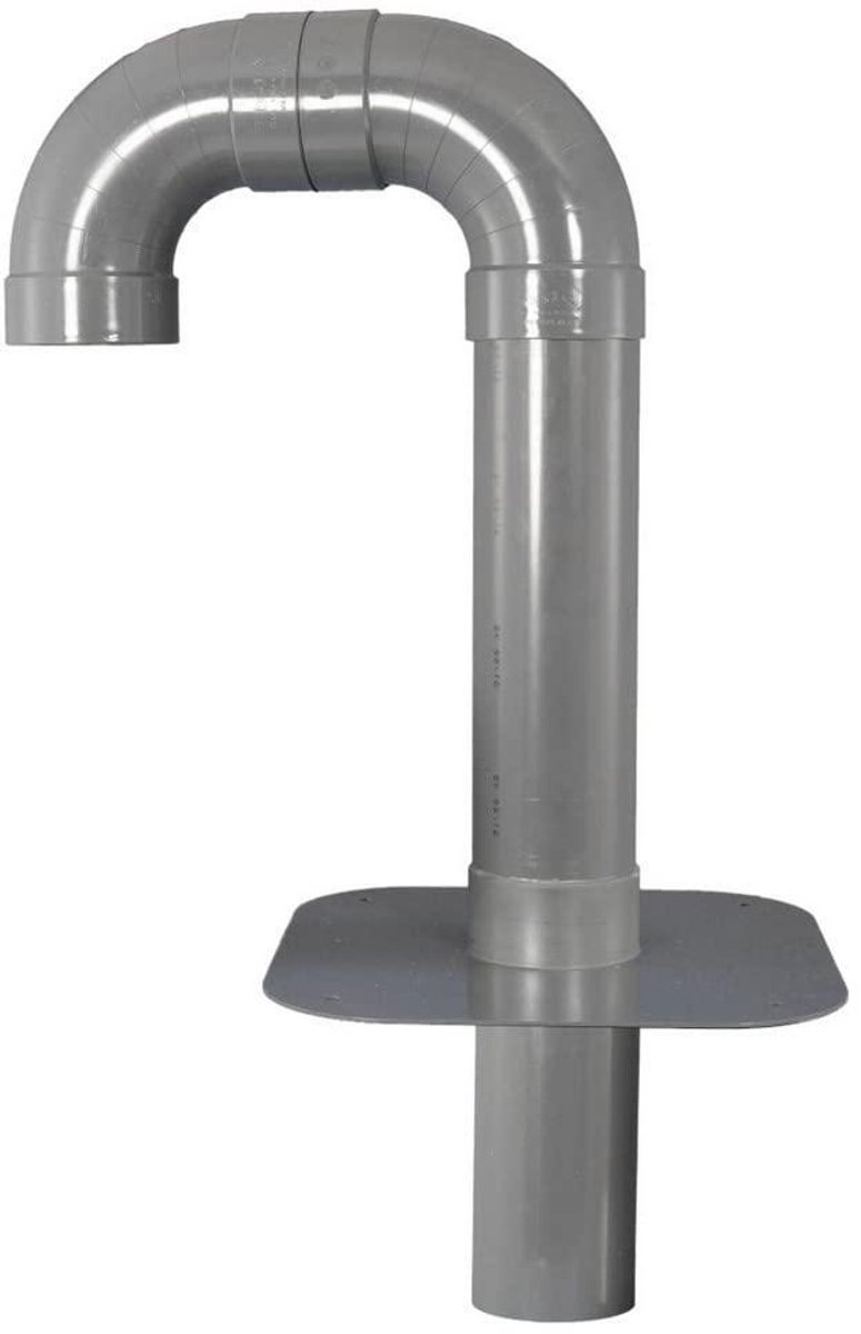 Dakdoorvoer Kabel - Zwanenhals Dak Platte Dak Doorvoer - Zonne-energie Installatie - PVC-U Volgens DIN - DN 200 - Grijs