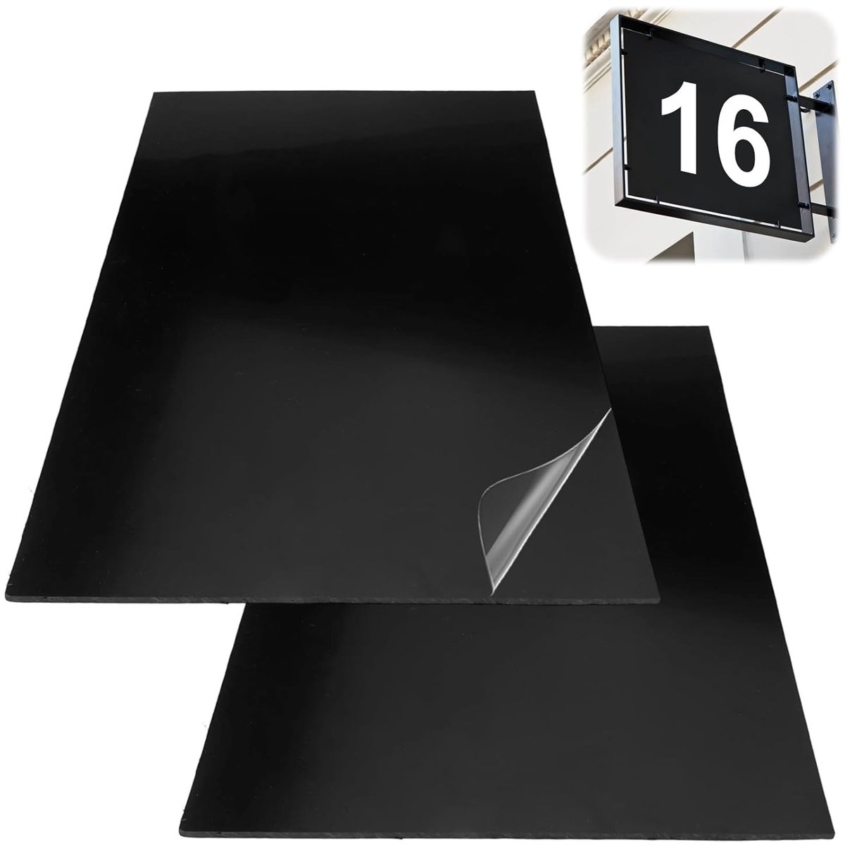 Set van 2 Stuks 30x20cm Zwarte Plastic Platen van 3mm, Duurzaam ABS voor Modellen, Ambachten en Decoraties