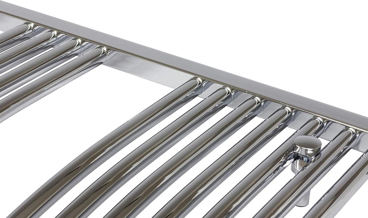 Gebogen Badkamerradiator Chroom - Handdoekradiator voor de Badkamer (1175x500mm)