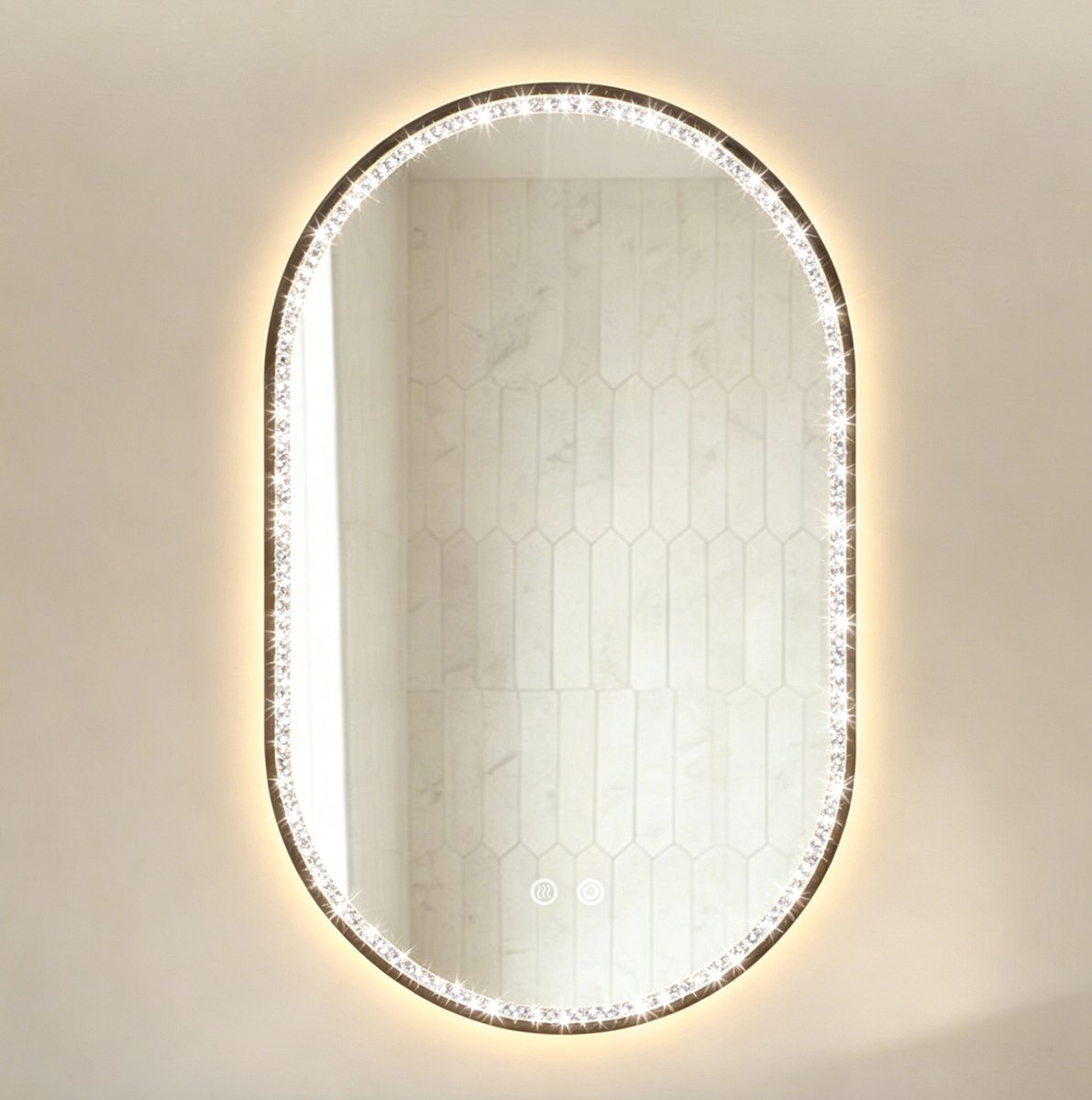 STILVORA Spiegel – LED-Verlichting en Anti-Condens – 50 x 80 cm – Aluminium en Glas – Zwart – Wandspiegel voor Badkamer – Dimbaar
