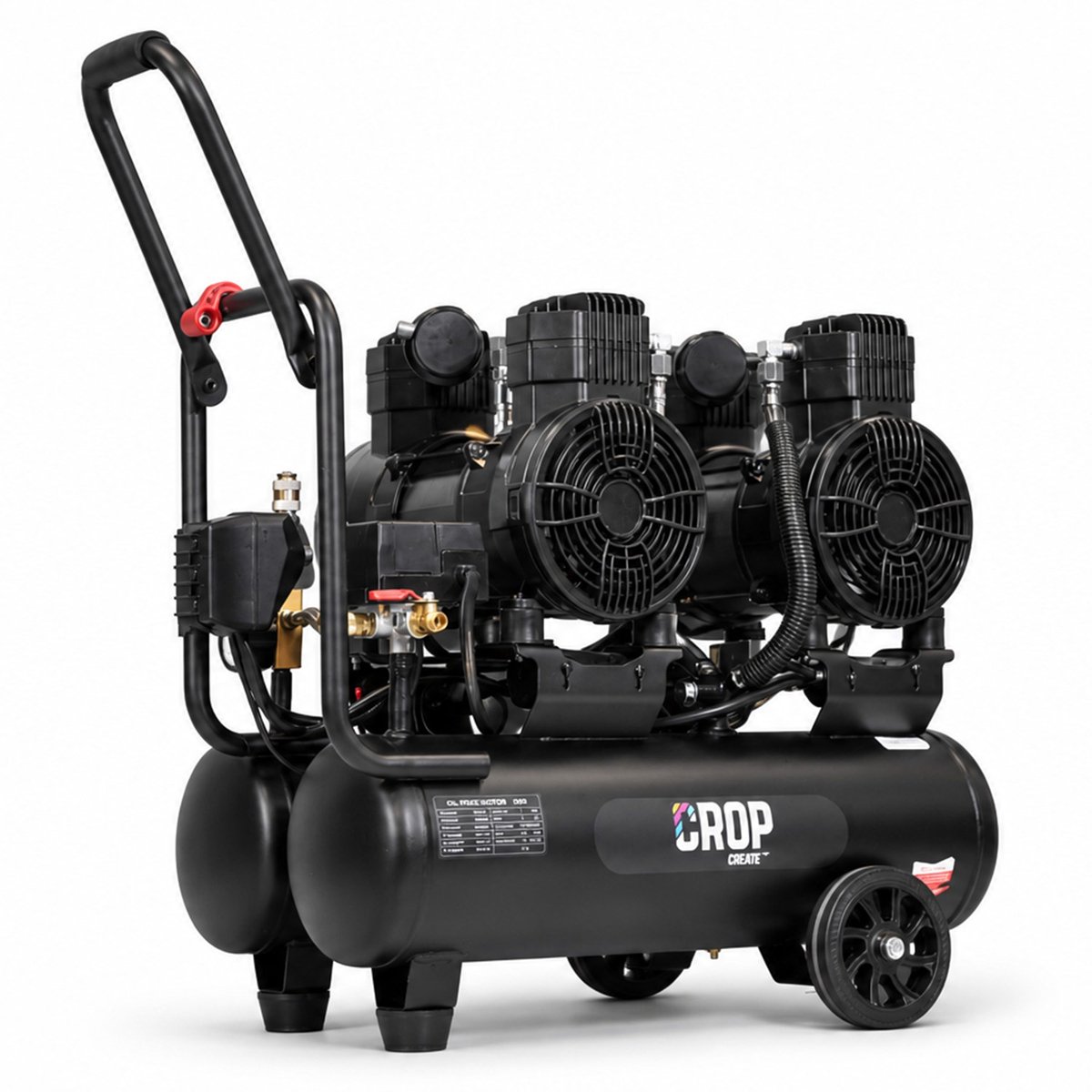 CROP Airflow TWINTURBO Olievrije Compressor 22 liter