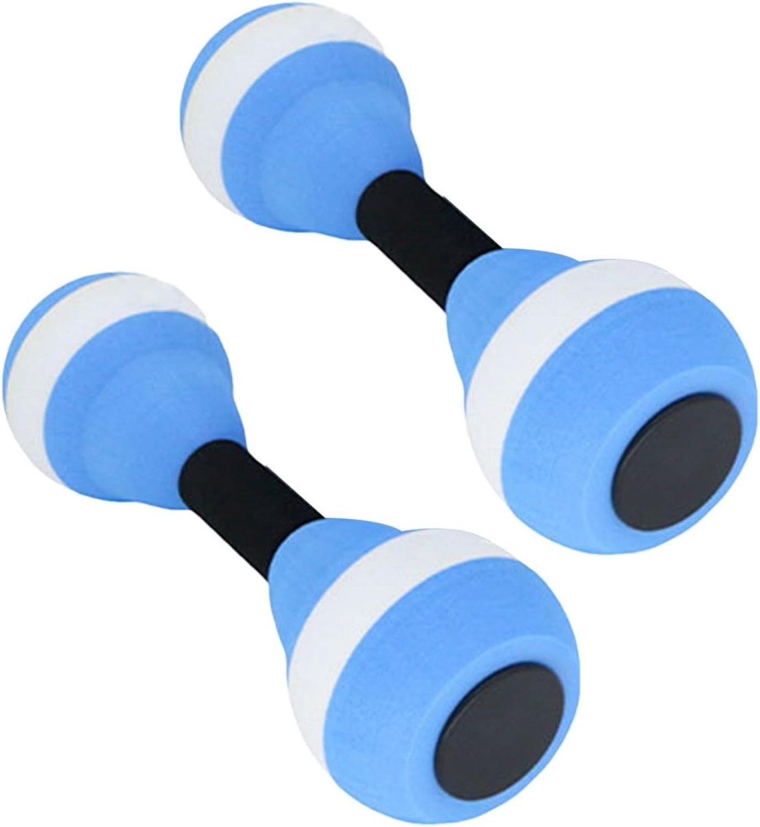 Water Halters - Aqua Dumbbells - Aquatische Oefeningen - Sneldrogend Schuim - 28 cm - Blauw Wit
