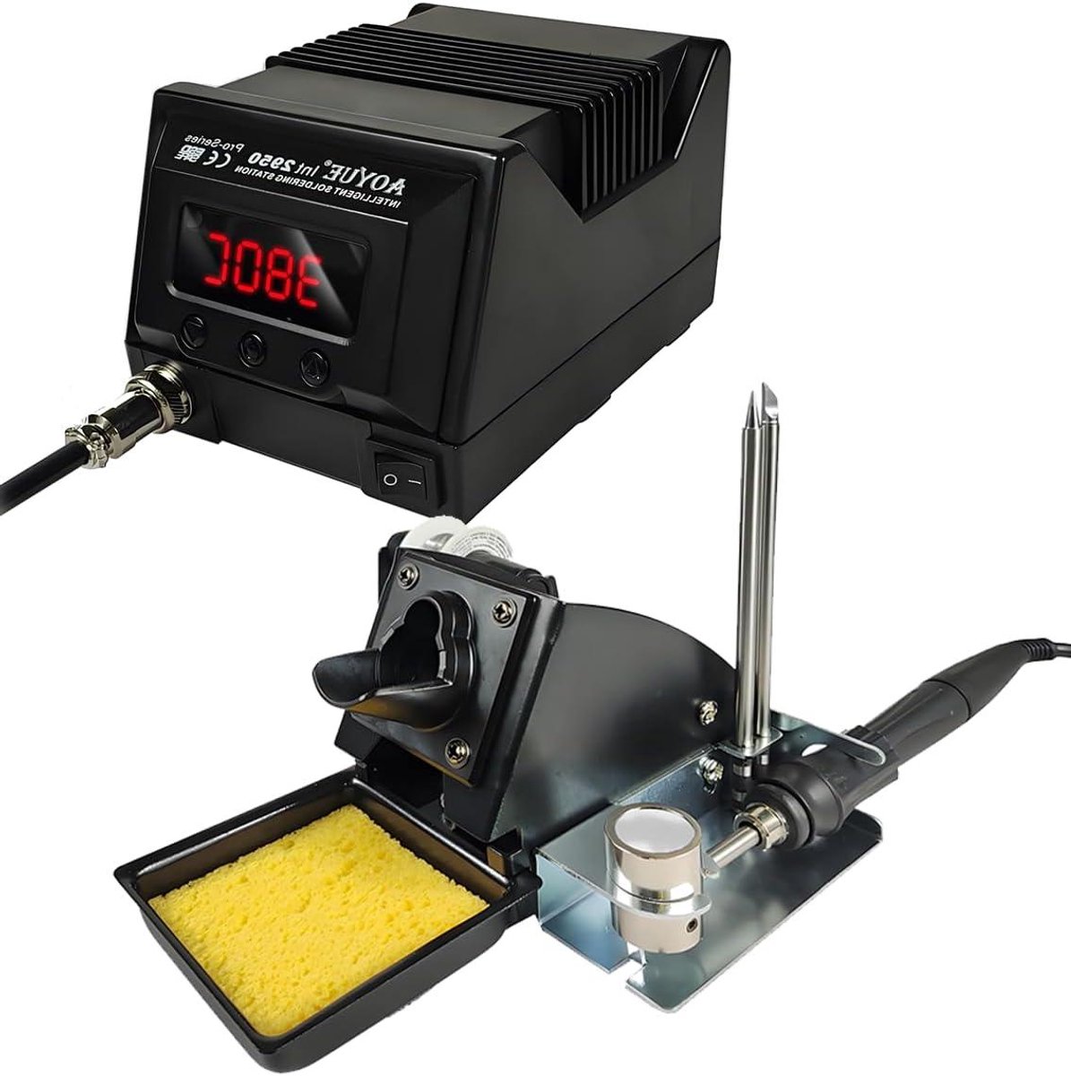 Soldeerstation 2-in-1 - Soldeerbout Set - Elektronica Reparatie - Geïntegreerde Soldeerpot - 15.5 x 11 x 9.8 cm - Zwart