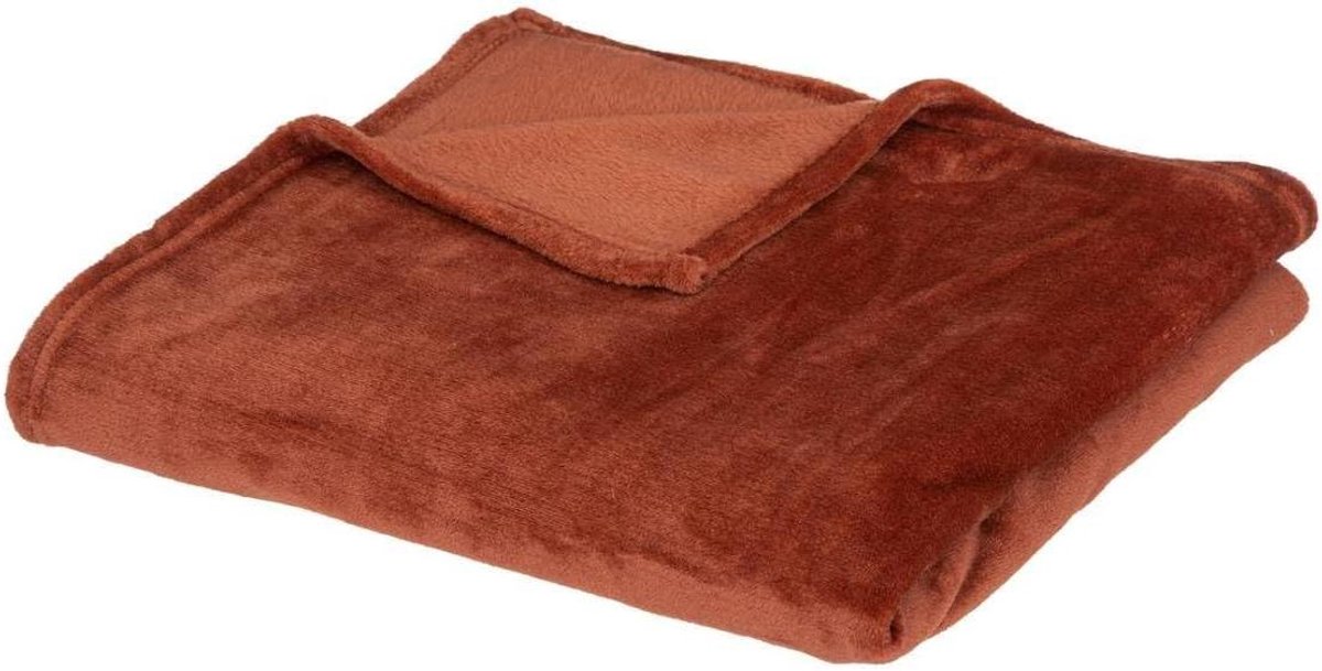 Plaid - Deken Sprei - Woonkamer Decoratie - Oeko-Tex Gecertificeerd - 125x150cm - Terracotta
