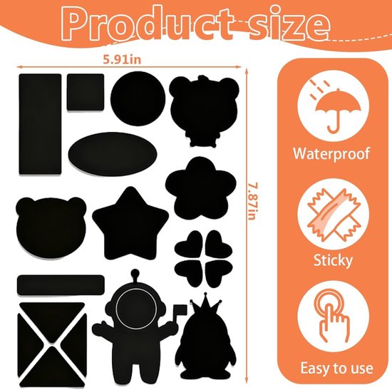Reparatieset voor donsjassen - Patch set Kleding reparatie - Gaten dichten - Zelfklevend nylon - 10 stuks - Zwart — afbeelding 2
