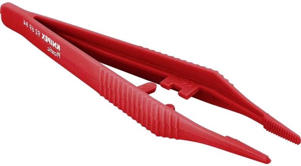 Kunststof Pincet - Wegwerp Pincet - Precisiewerk - Glasvezel Versterkt - 129 mm - Rood