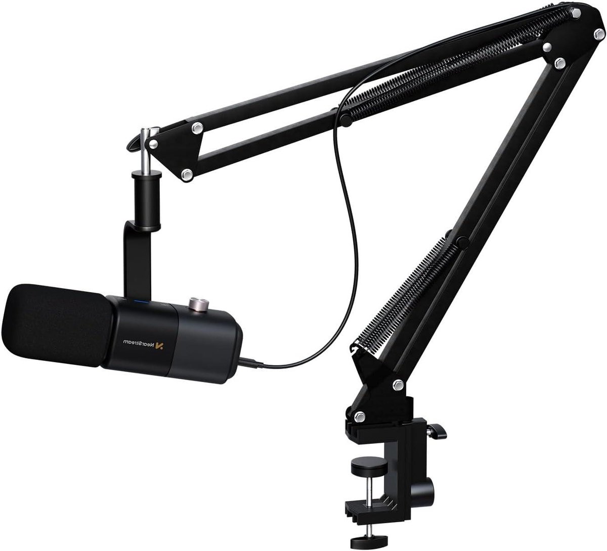 Dynamische Microfoon - Podcast Microfoon - Streaming Opnames - Instelbare Ruisdemping - 1.07 kg - Zwart