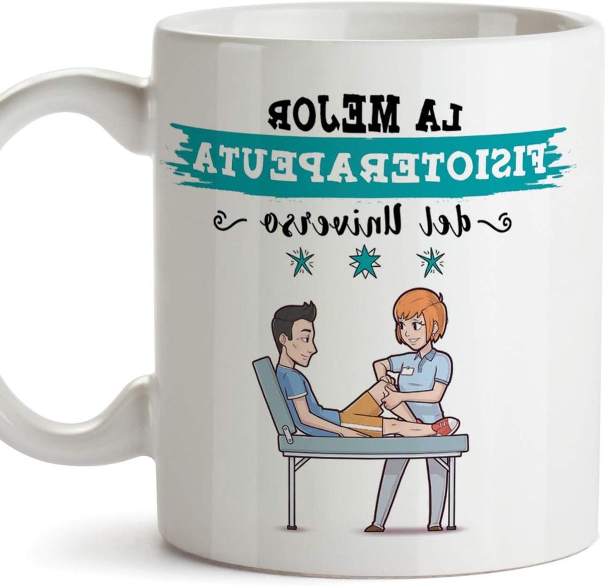 Mok Spaans Fysiotherapeut - Koffiemok Cadeau - Drinken Warme Dranken - Hoogwaardig Keramiek - 350 ml - Wit