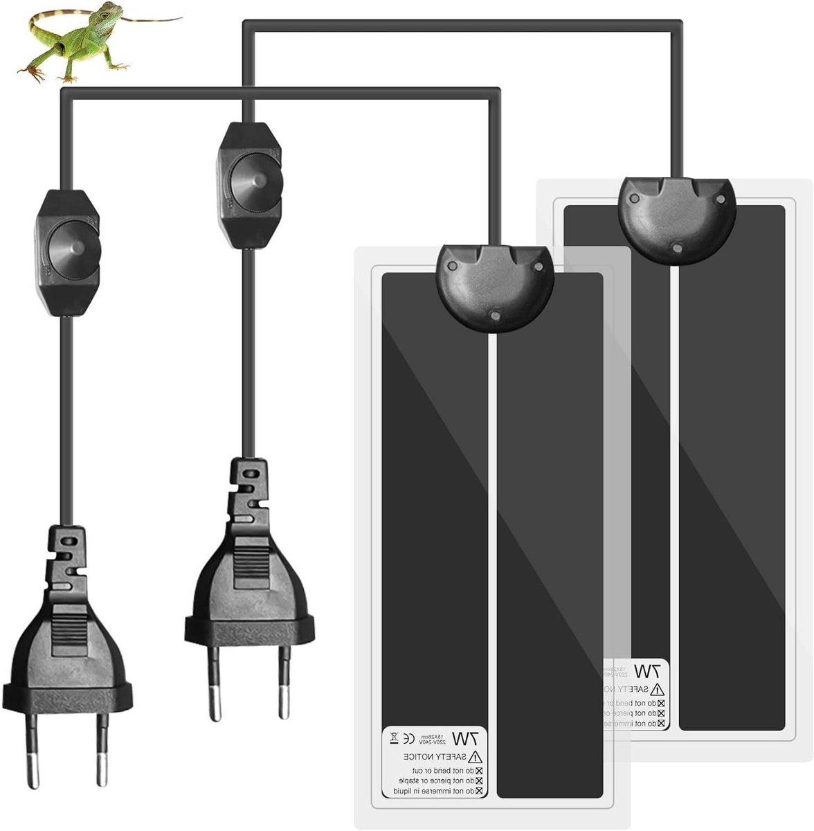 Verwarmingsmat Reptielen - Terrarium Mat - Klimaatbeheersing Huisdier - Met Temperatuurregeling - 15 x 28 cm - Zwart