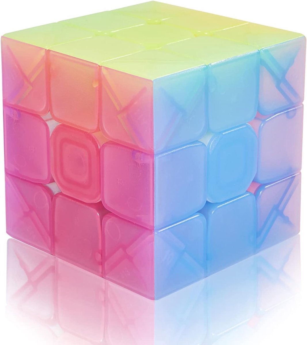 Magische Kubus 3x3 - Puzzel Kubus Speed Cube - Hersentraining - Jelly Kleuren - 5.6 cm - Meerkleurig